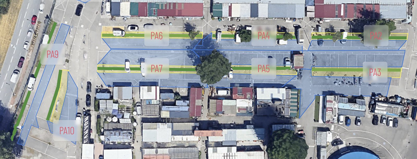 Vue aérienne des Puces du Canal